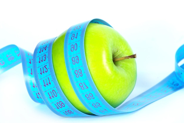 Apple and measuring tape