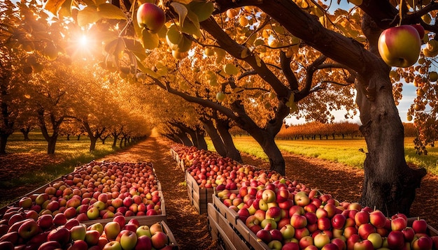 Apple Orchard in Autumn