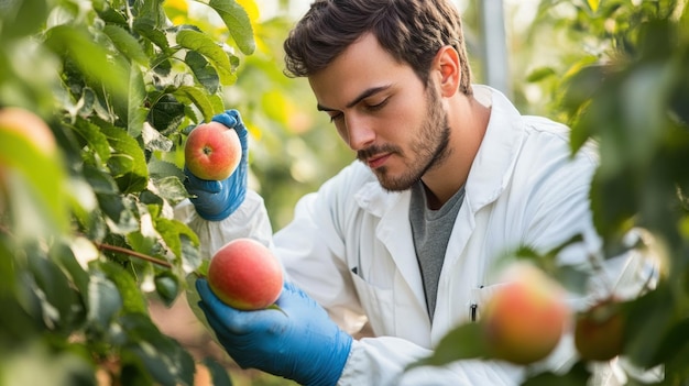 Photo apple orchard examination