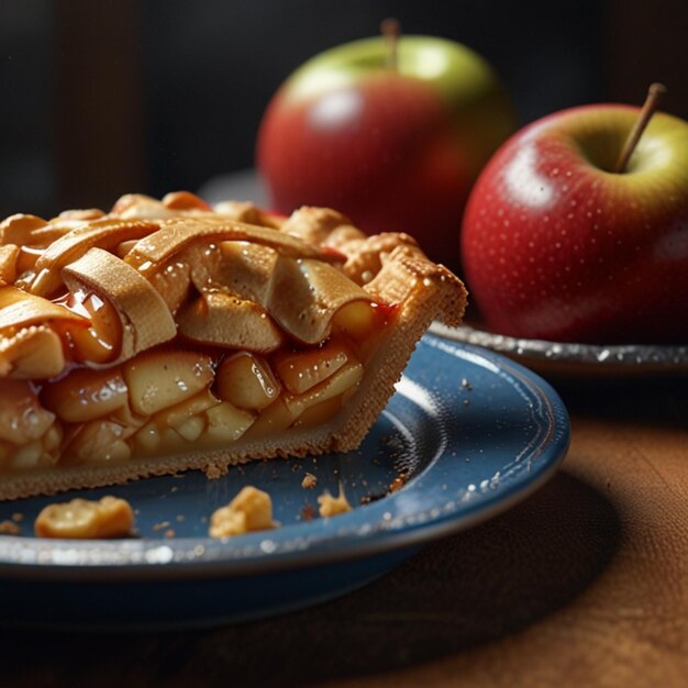 Apple pie closeup beautiful photo top view