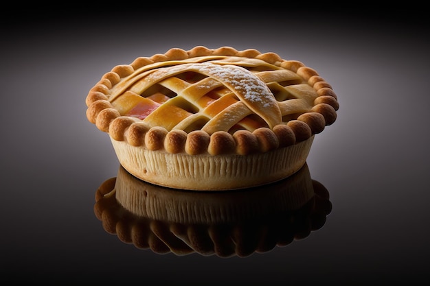 Apple pie isolated on a dark background