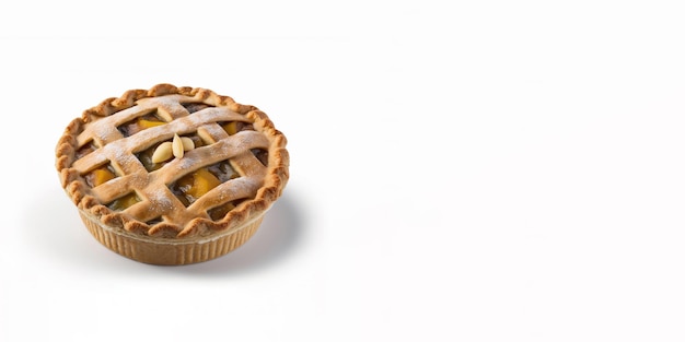 Apple pie isolated on a white background with copy space