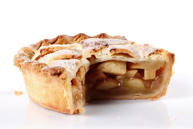 An apple pie with a bite taken out of it generative AI