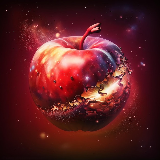 Apple red light effcet 3d ai generated