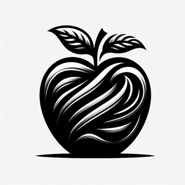 Apple silhouette vector style with white background