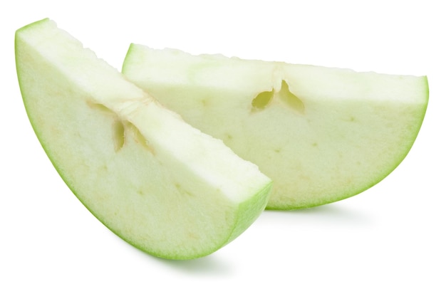 Apple slice isolated on white with clipping path