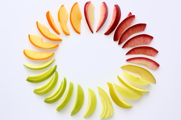 Photo apple slices arranged artistically on whi natural snack fresh fruit apple image