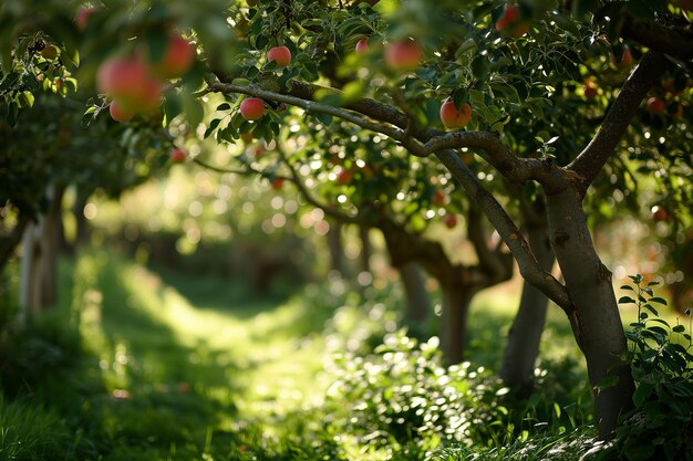 Apple tree garden National apple day Ripe apple harvest