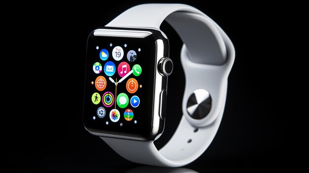 an apple watch with the word iphone on the screen