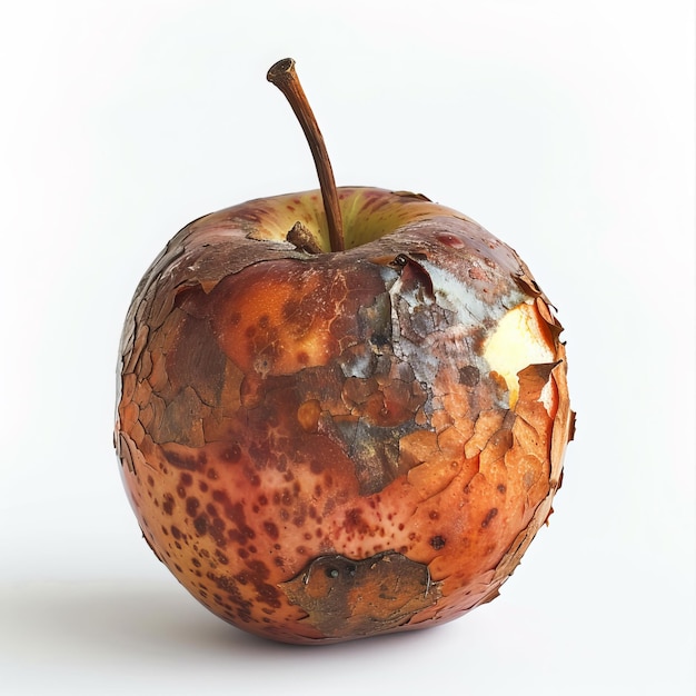 Photo a apple with a brown spot on it is shown