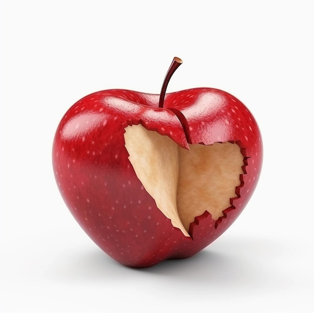 Apple with cut out heart shaped