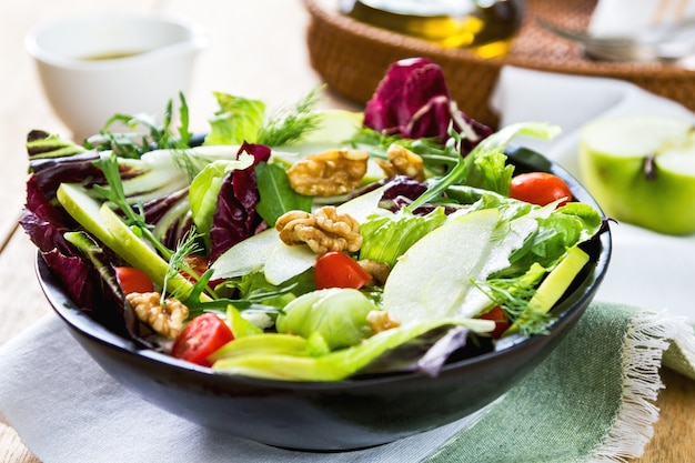 Apple with Rocket, Radicchio and Walnut salad by vinaigrette