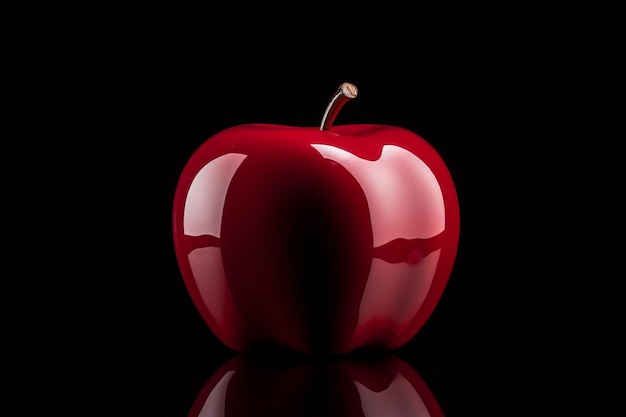 Apple with a smooth metallic sheen surface