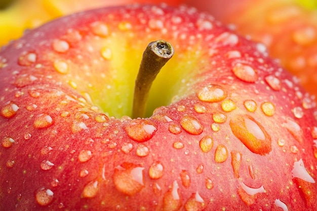 Photo apple with water droplets on the skin