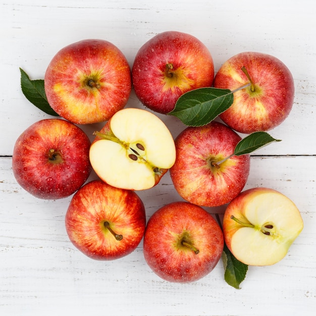 Apples apple fruit fruits red square top view