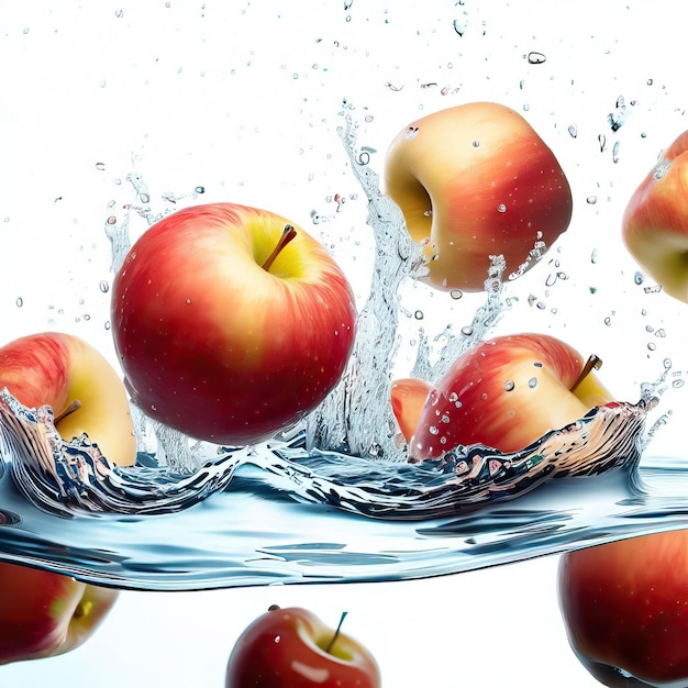 apples are splashing in the water and splashing in the water Generative AI