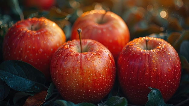 Apples in the garden HD 8K wallpaper Stock Photographic Image