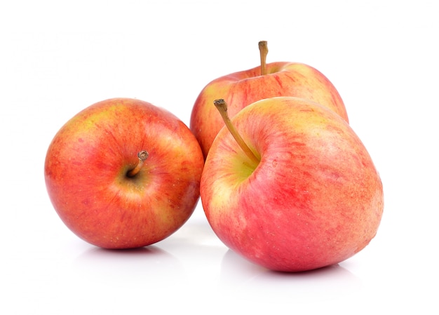 Apples on white table