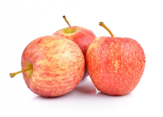 Apples on white table