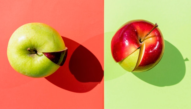 Apples with different slices