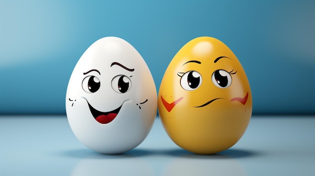 Appy Friendship Day celebrations concept with smiley faces painted on white eggs