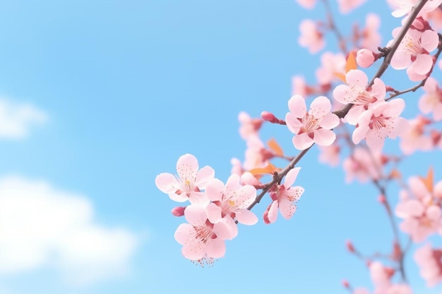 Apricot blossom flower in the sky