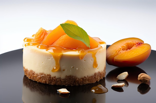 Apricot Cheesecake Cheesecake Pastry Peach Cream Cheese Dessert Abstract Generative AI Illustration