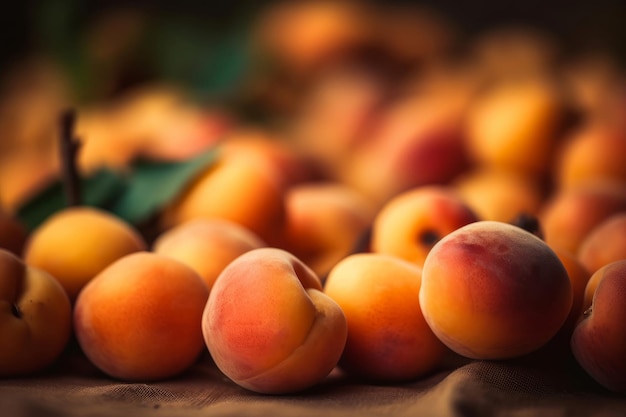 Apricots fresh fruits Generate Ai