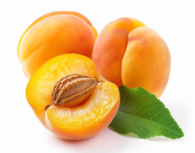 apricots isolated on white background