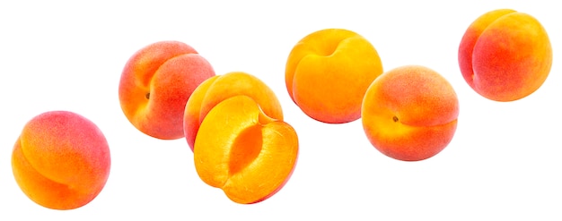 Apricots isolated on white space with clipping path