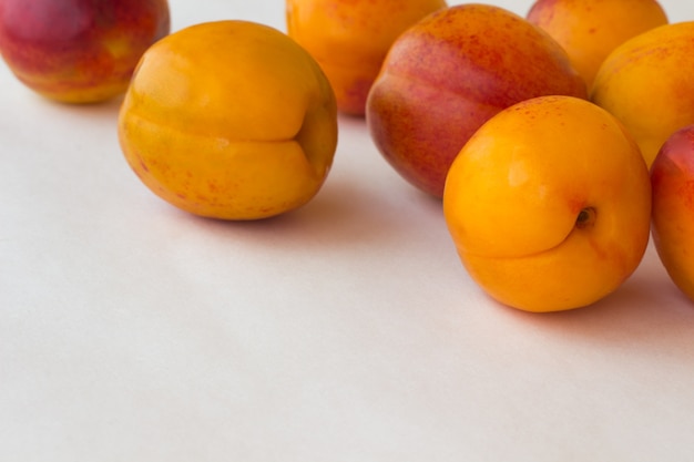 Apricots  on white background. Close up