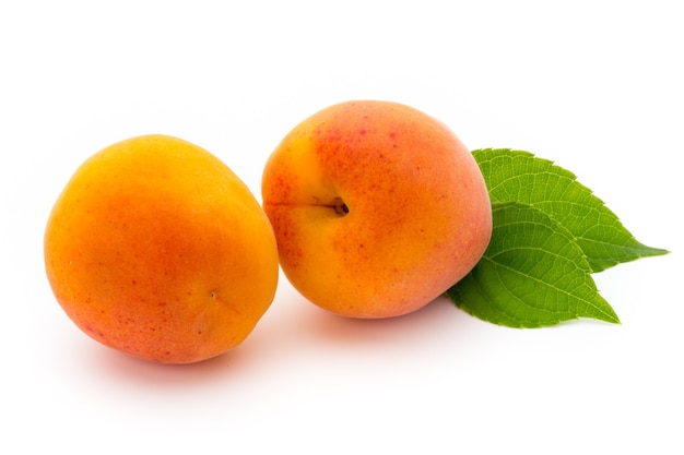 Apricots on white isolated