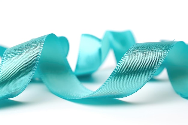 Photo aqua affection ribbon isolated on white background