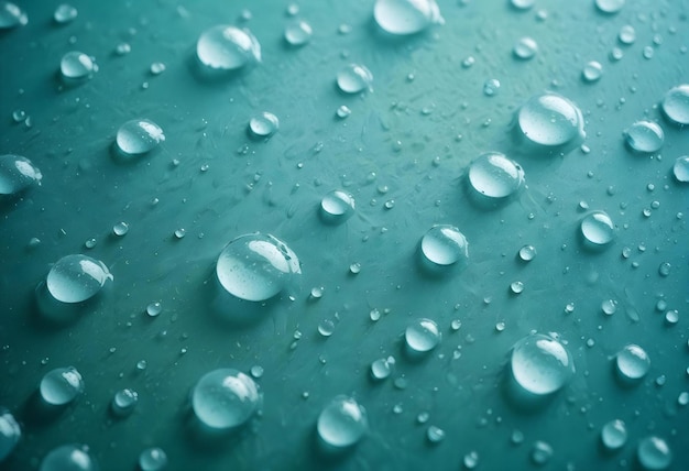 Photo aqua hued gel texture background with small droplets of water on its surface