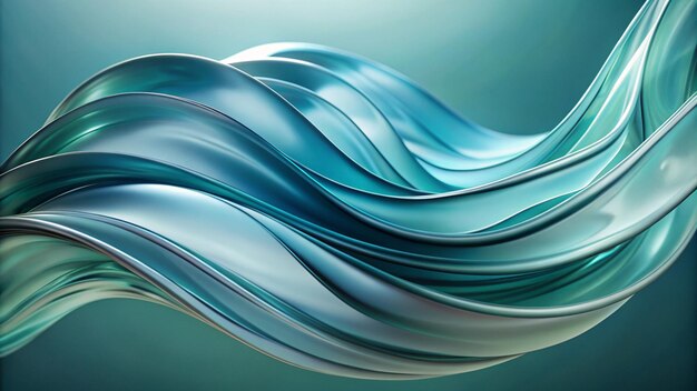 Aquamarine wave patterns on blue background generative ai