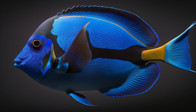 Aquarium cute regal blue coral tang fish Created Using Midjourney