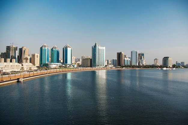 Arab city on the water. United Arab Emirates, Sharjah.