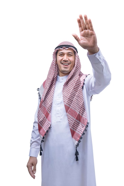 Arab man wearing keffiyeh standing