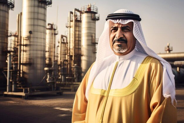 Arab sheikh's leadership amidst oil production