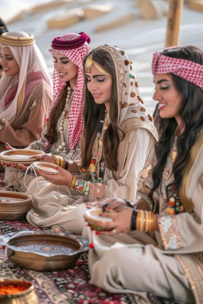 Photo arab women in traditional attire