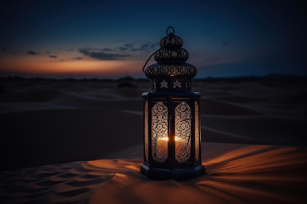 Arabian Nights Enchanting Lanterns in the Desert Generative AI