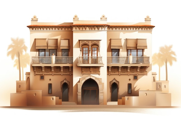 Photo arabian style house facade architecture building hacienda