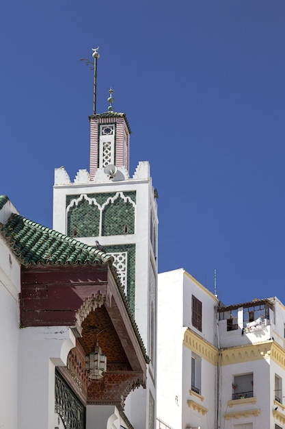 Arabic architecture in the old medina Streets doors windows details Tangier Morocco