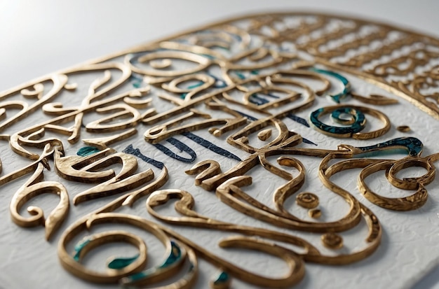 Arabic calligraphy of a verse from the Quran on a white surface