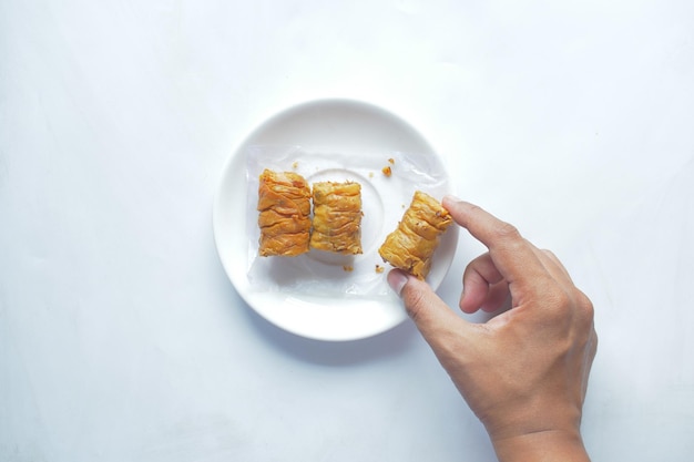 Arabic dessert baklava on a plate