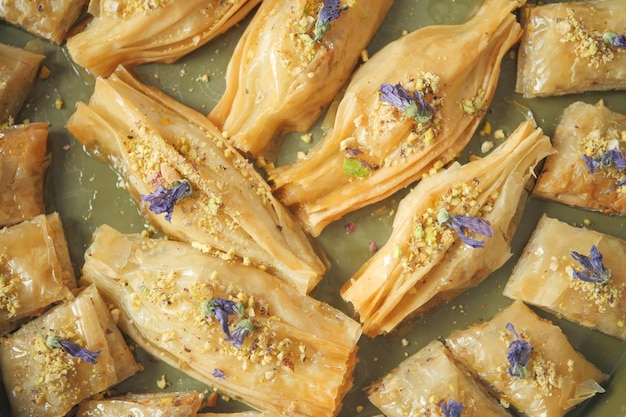 Arabic dessert baklava on a plate