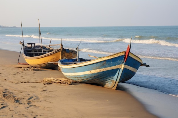 Arabic Fishing Boats on Shore