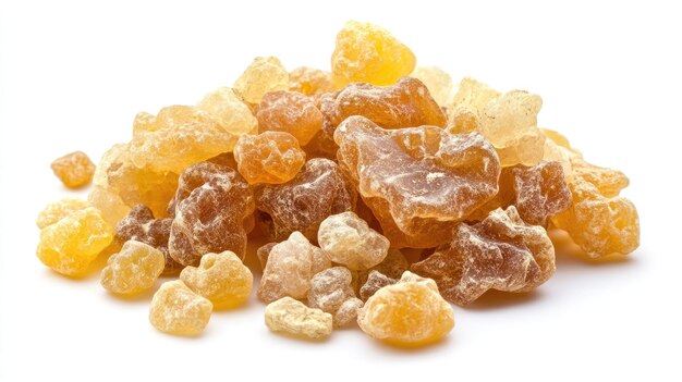 Photo arabic gum pure organic frankincense resin isolated on white background