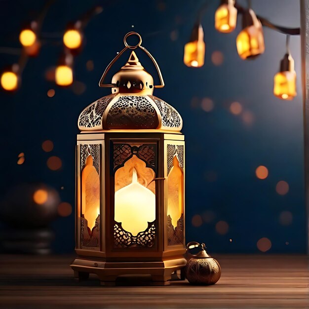 arabic lantern of ramadan celebration background illustration