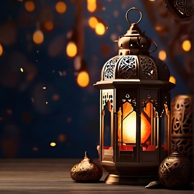 arabic lantern of ramadan celebration background illustration